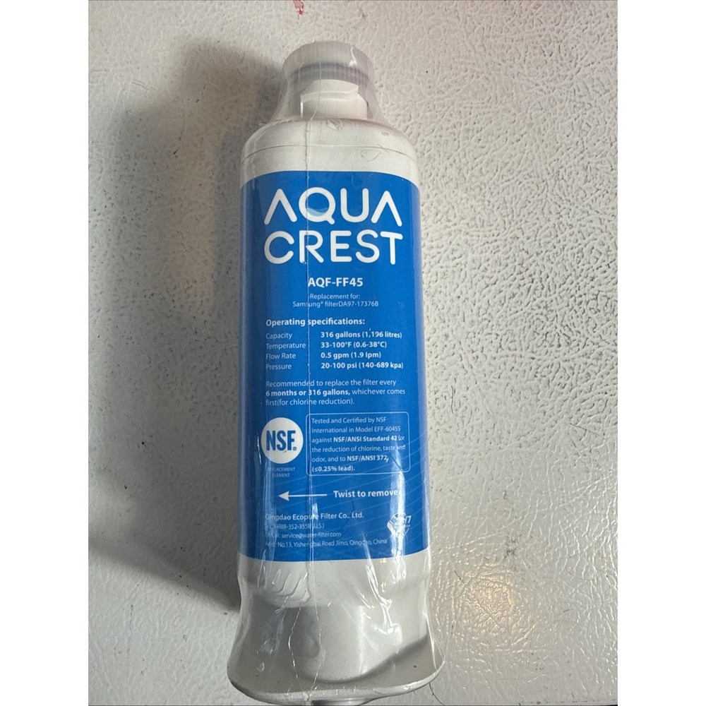 Sealed Aqua Crest AQF-FF45 Filter- Replacement for Samsung DA97-17376B -‎ New